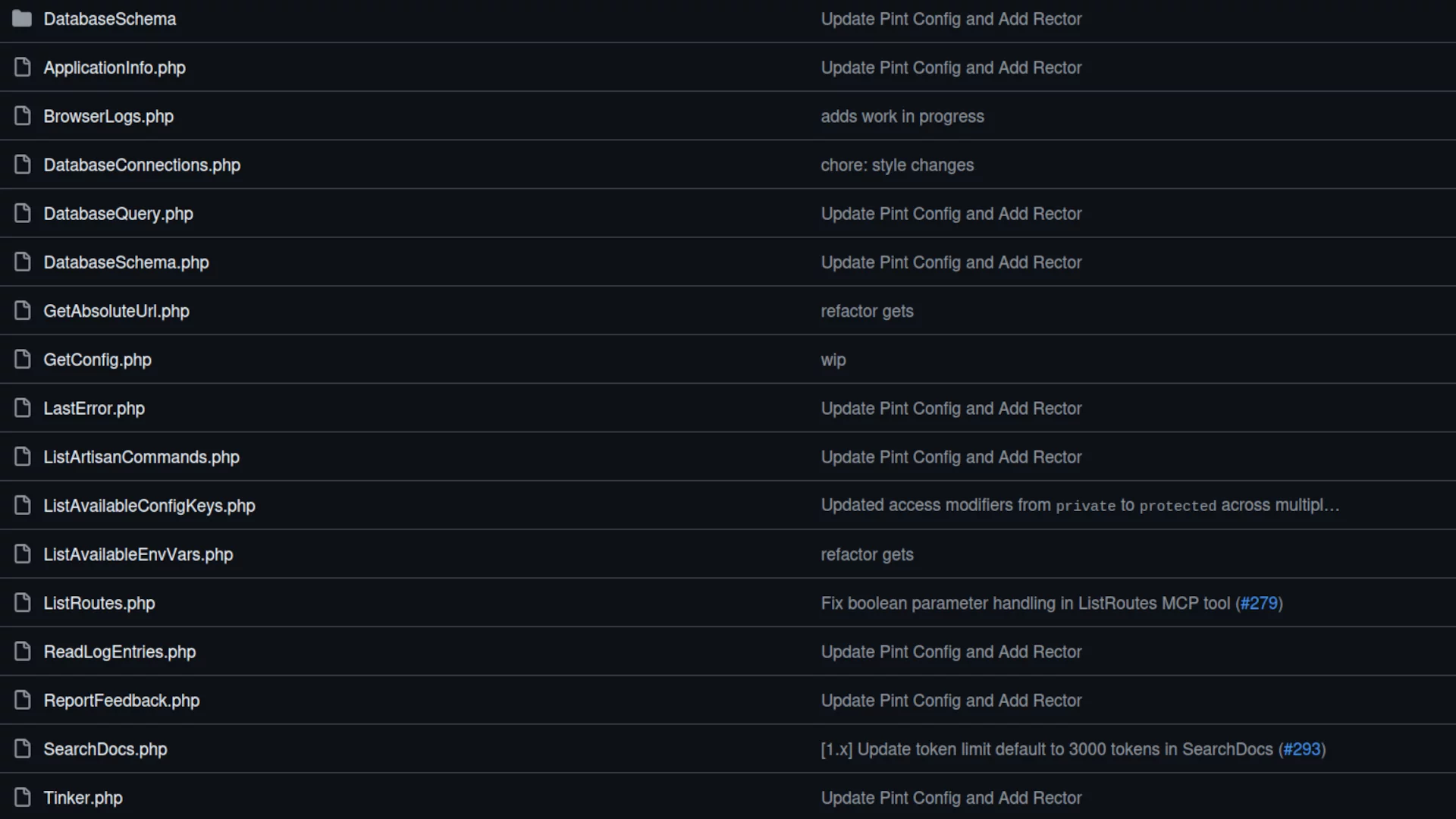 Capture d'écran des outils MCP de Laravel Boost