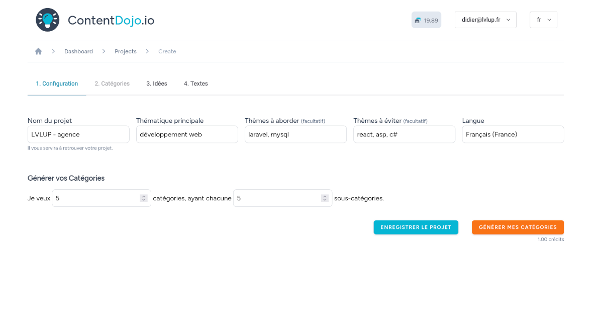 Configurez votre projet